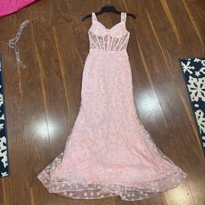 Camille La Vie Pink Embellished Prom Dress
